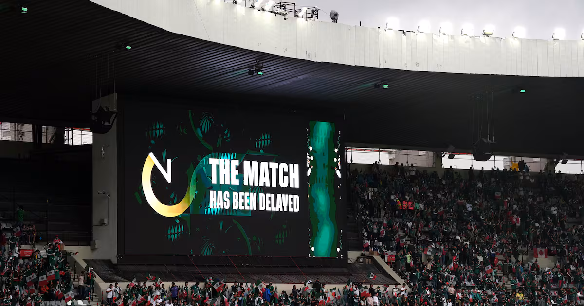 England vs Mexico match delayed by thunderstorms