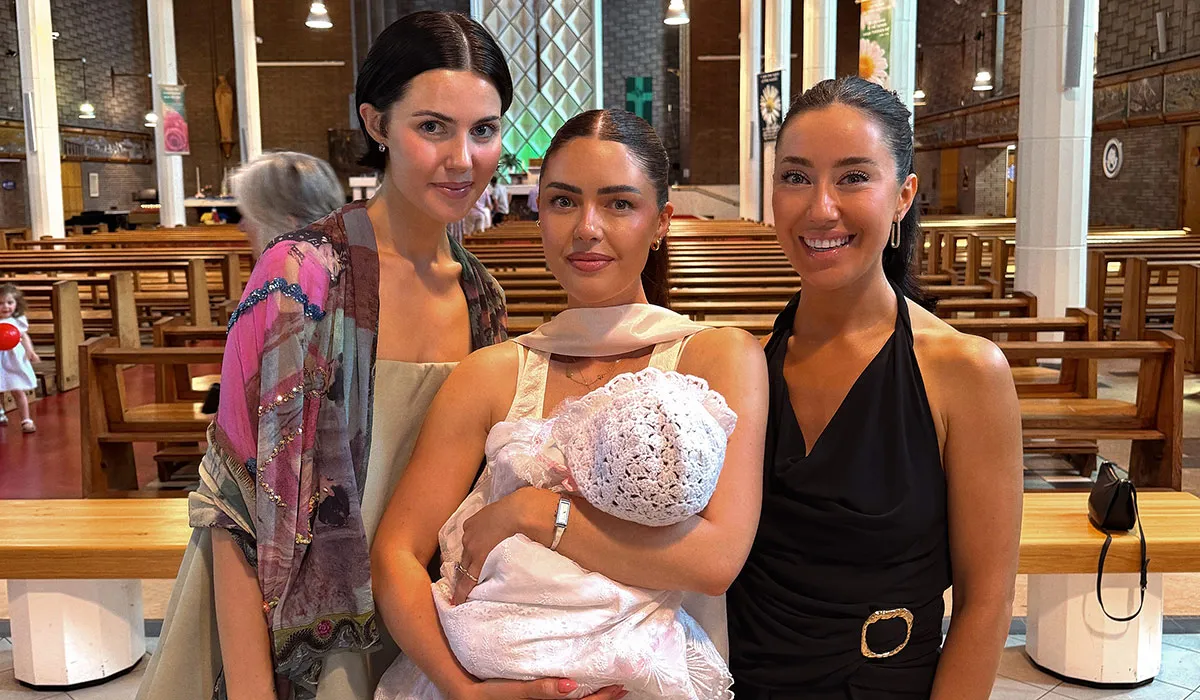 Ryan sisters glam up for Winnie's christening