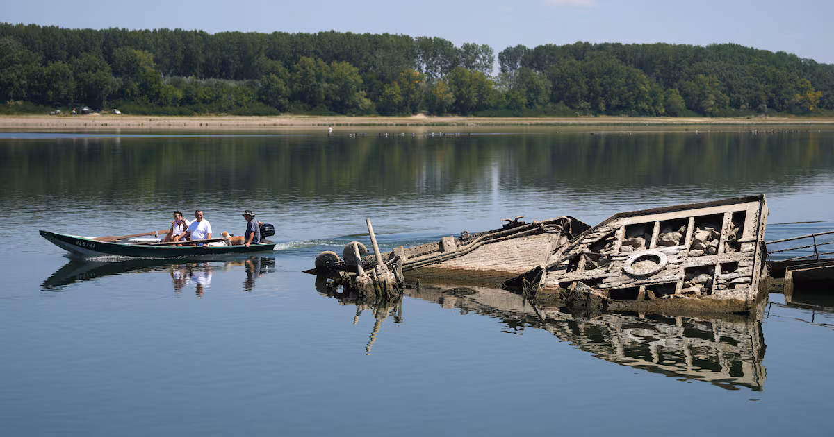 Danube River reveals WWII ships due to low water