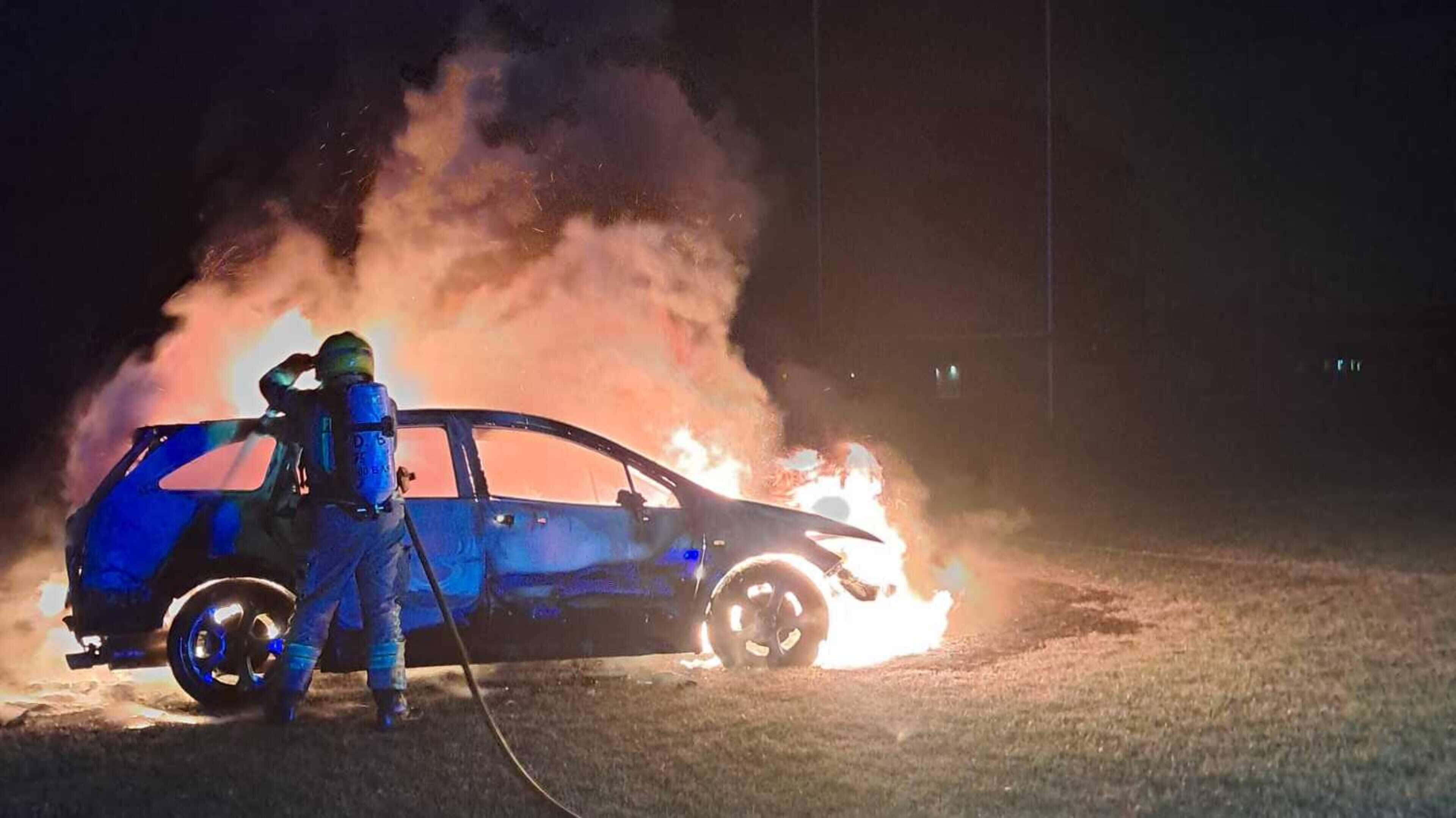 Car Set Alight on Dublin GAA Pitch
