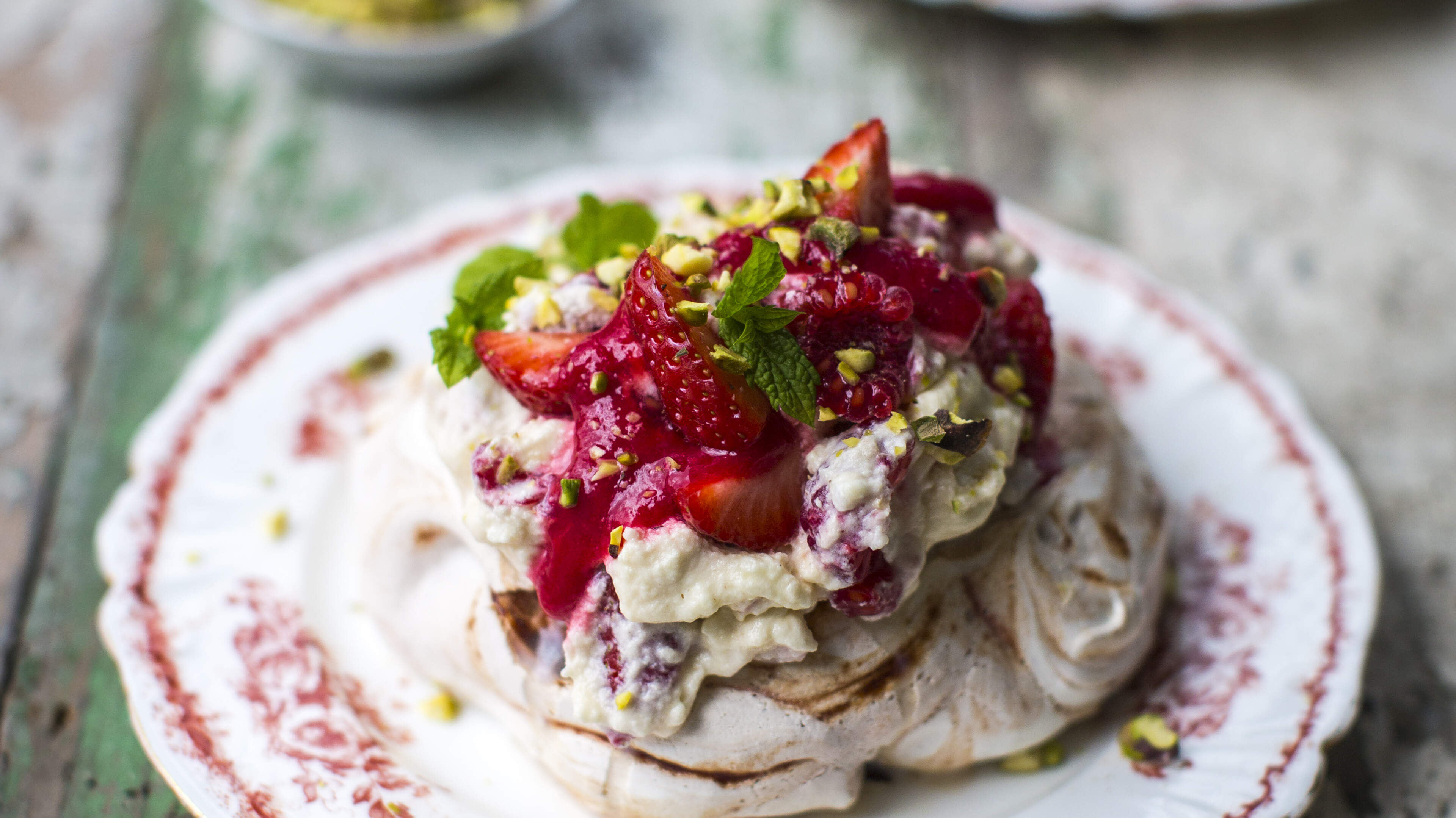 Strawberry Raspberry Rose Water Eton Mess