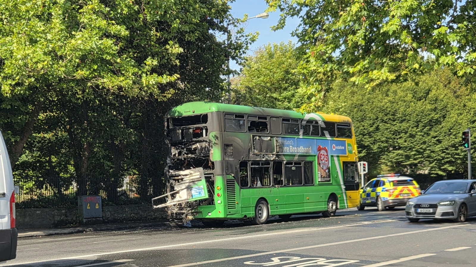 Dublin Bus Catches Fire in Donnybrook