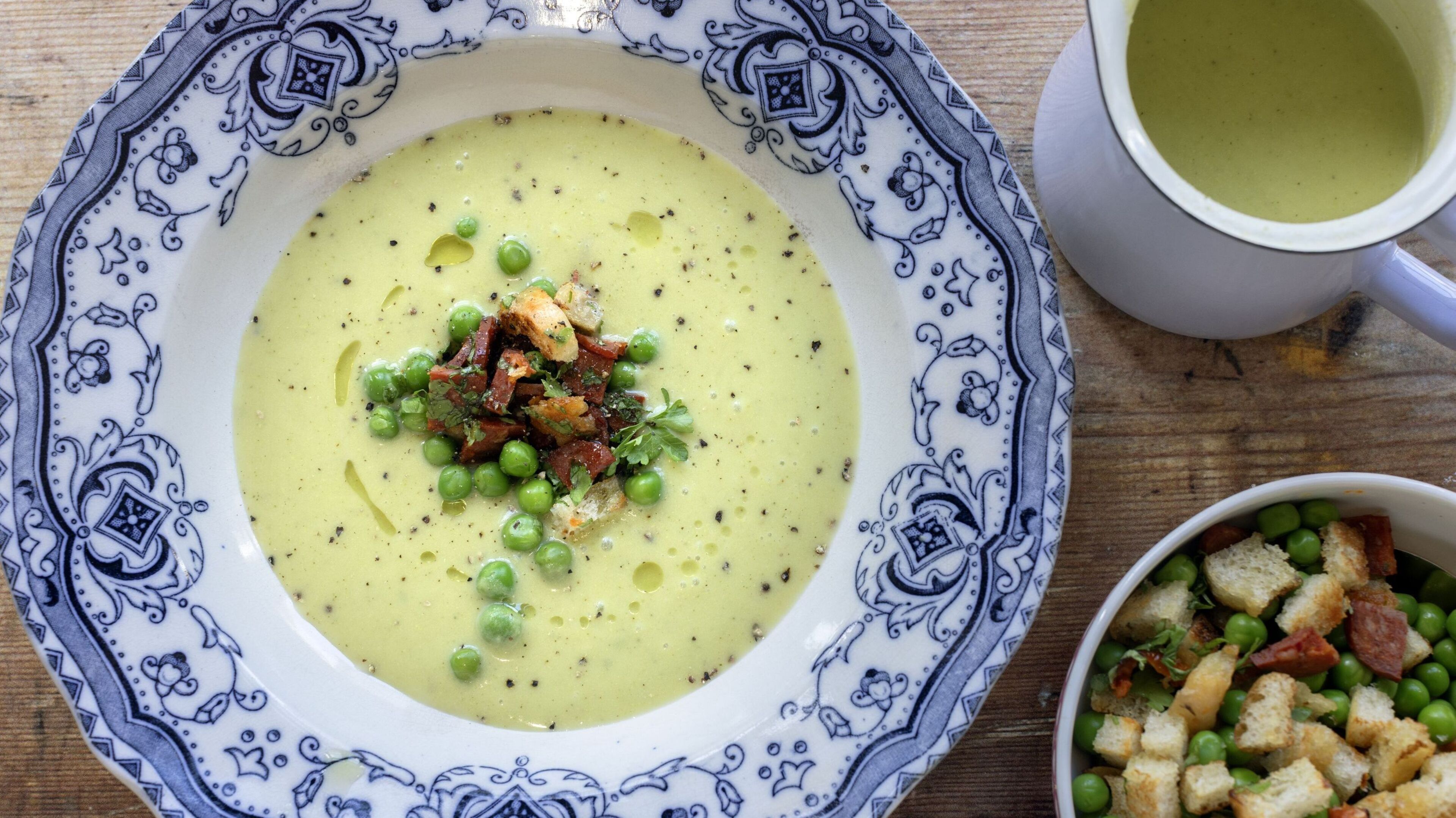 Pea and Chorizo Soup Recipe
