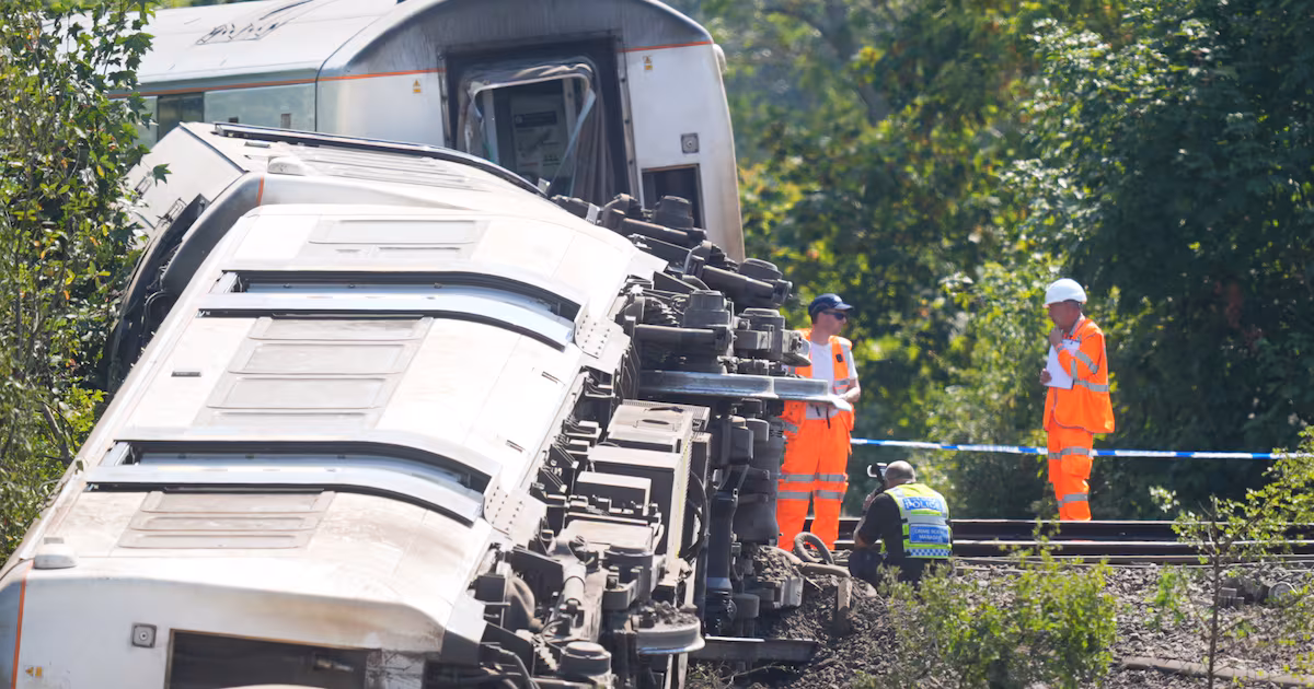 Train derailment leaves two seriously injured